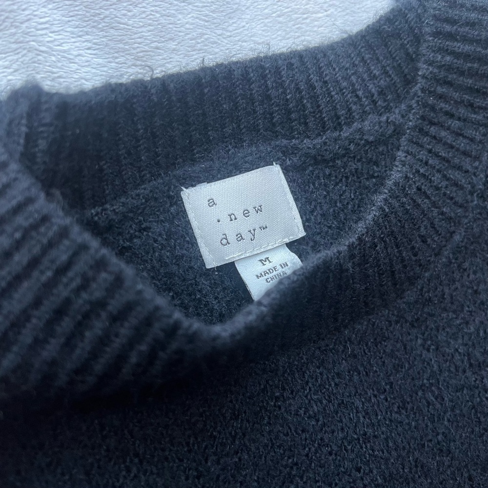 A New Day Cozy Oversized Long Sleeve Pullover Sweaterdress Size: M in black NWT